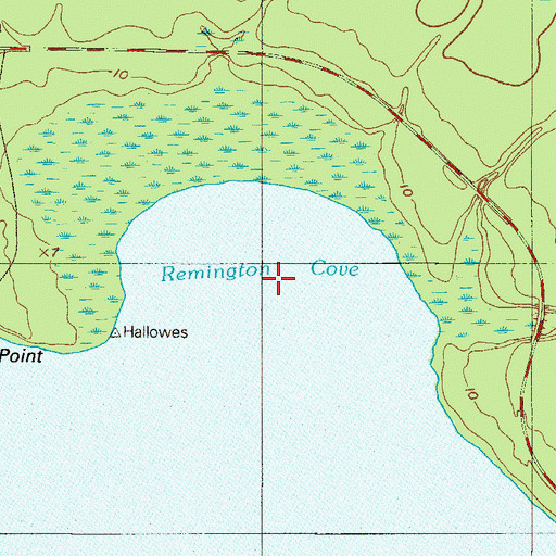 Topographic Map of Hallowes Cove, FL