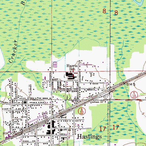 Topographic Map of Harris School, FL