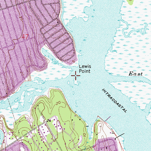Topographic Map of Moultrie Creek, FL