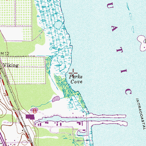 Topographic Map of Parks Cove, FL