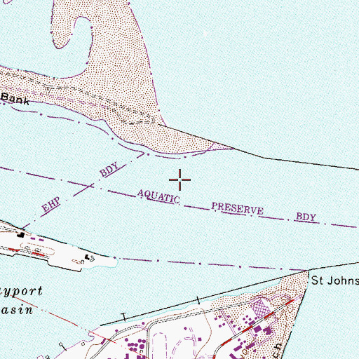 Topographic Map of Saint Johns River, FL
