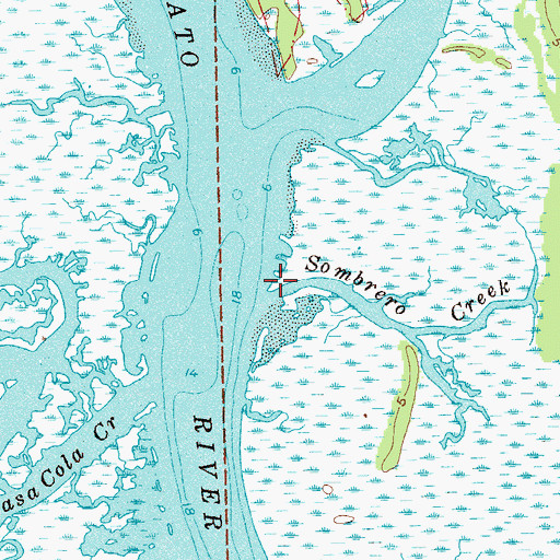 Topographic Map of Sombrero Creek, FL
