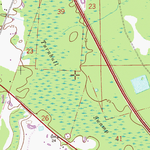 Topographic Map of Turnbull Swamp, FL