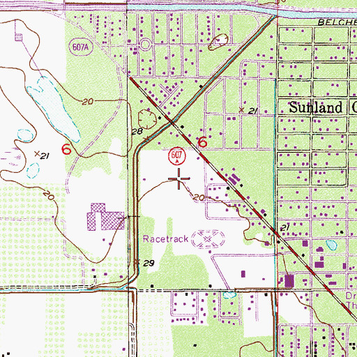 Topographic Map of Anglevillas, FL