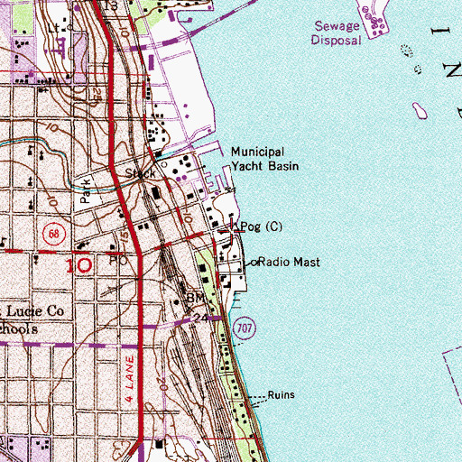 Topographic Map of Chapel by the Sea, FL