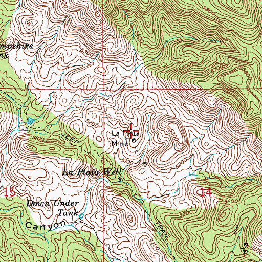 Topographic Map of La Plata Mine, AZ