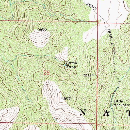 Topographic Map of Lamb Tank, AZ