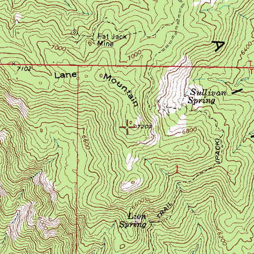Topographic Map of Lane Mountain, AZ