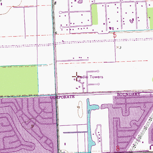 Topographic Map of WLQY-AM (Hollywood), FL