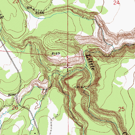 Topographic Map of Lang Creek, AZ