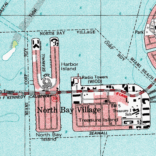 Topographic Map of WIOD-AM (Miami), FL