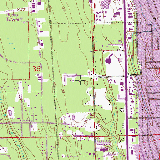 Topographic Map of WAOC-AM (Saint Augustine), FL