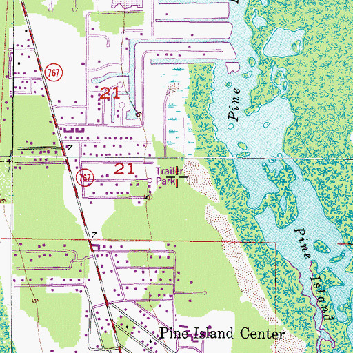 Topographic Map of WOLZ-FM (Fort Myers), FL
