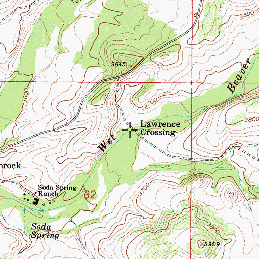 Topographic Map of Lawrence Crossing, AZ