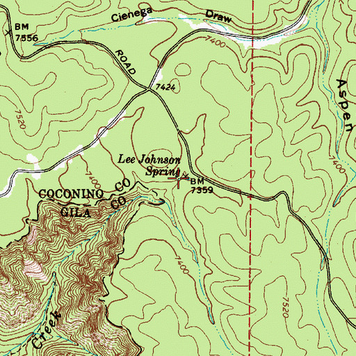Topographic Map of Lee Johnson Spring, AZ