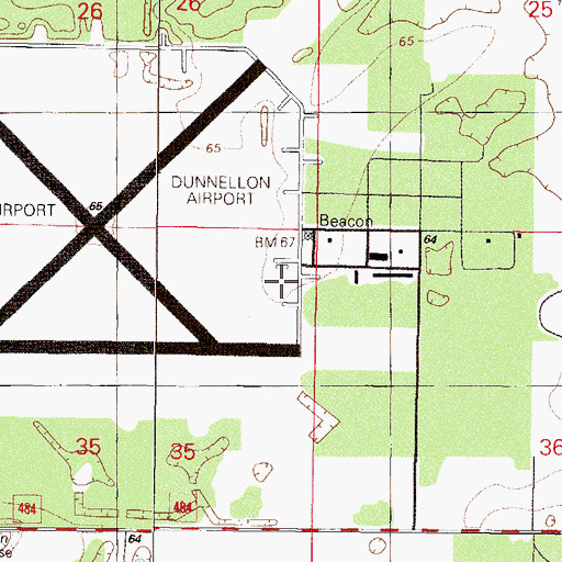 Topographic Map of Marion County Airport, FL