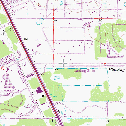 Topographic Map of Pine Shadows Airpark, FL
