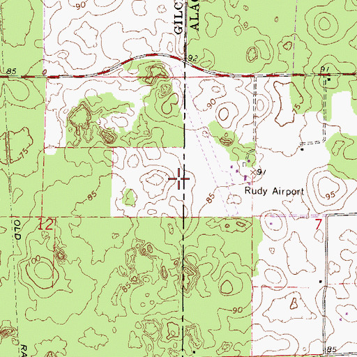 Topographic Map of Oak Tree Landing, FL