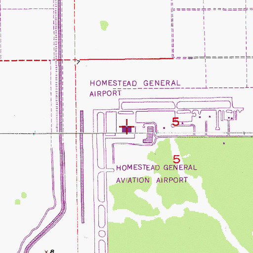 Topographic Map of Miami Homestead General Aviation, FL