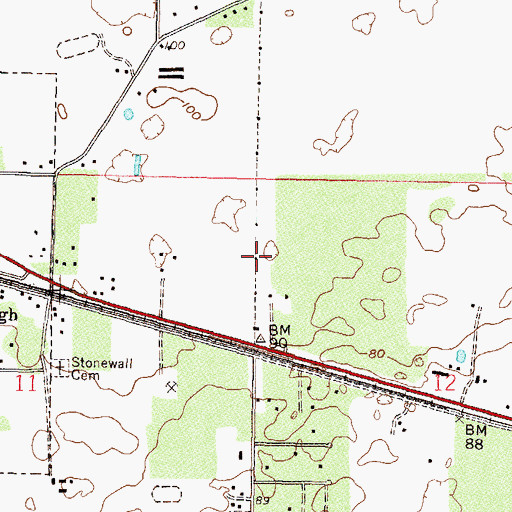 Topographic Map of Flying G Ranch Stolport (historical), FL