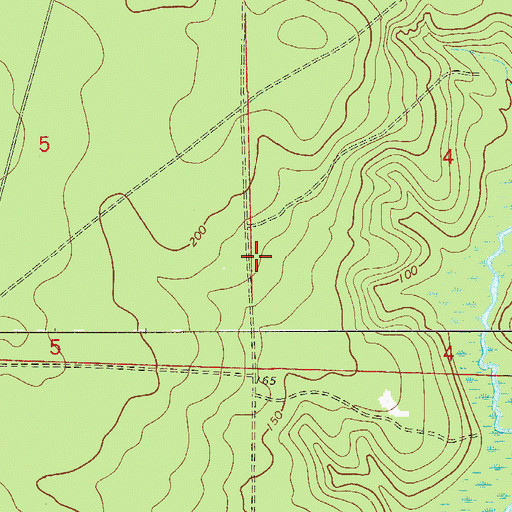 Topographic Map of Blackwater Airfield, FL