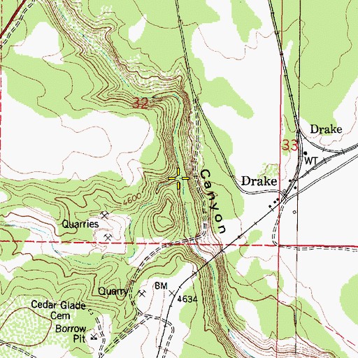 Topographic Map of Limestone Canyon, AZ
