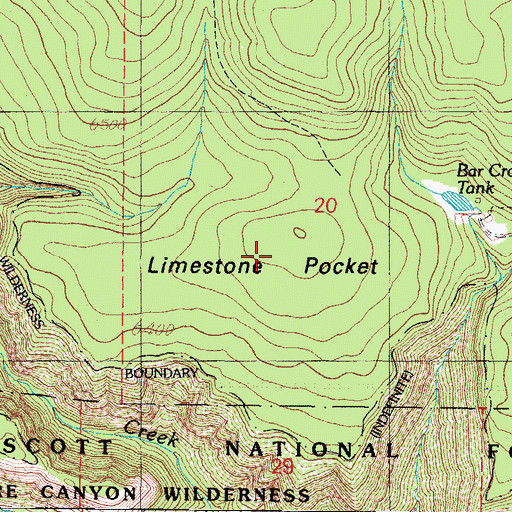 Topographic Map of Limestone Pocket, AZ