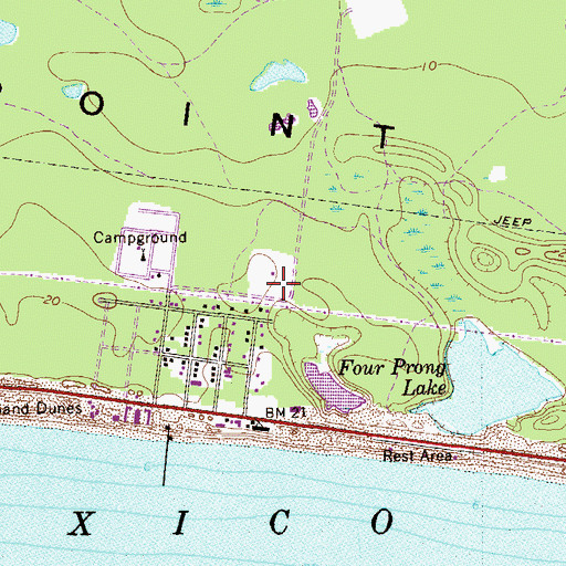 Topographic Map of WMMK-FM (Destin), FL