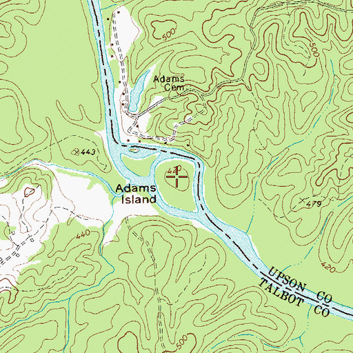 Topographic Map of Adams Island, GA