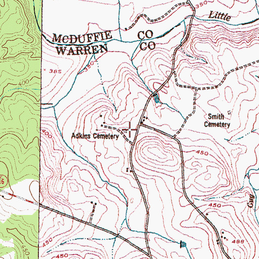 Topographic Map of Adkins Cemetery, GA