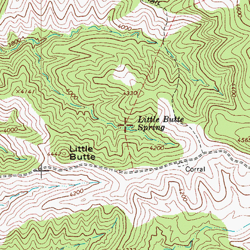 Topographic Map of Little Butte Spring, AZ