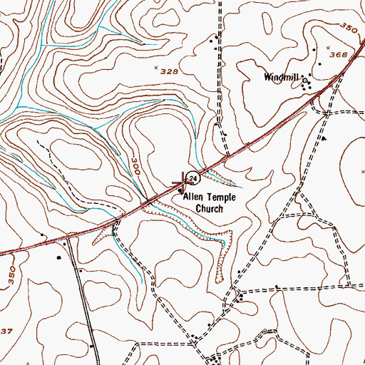 Topographic Map of Allen Temple Church, GA