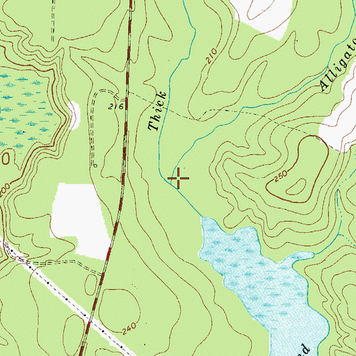 Topographic Map of Alligator Branch, GA