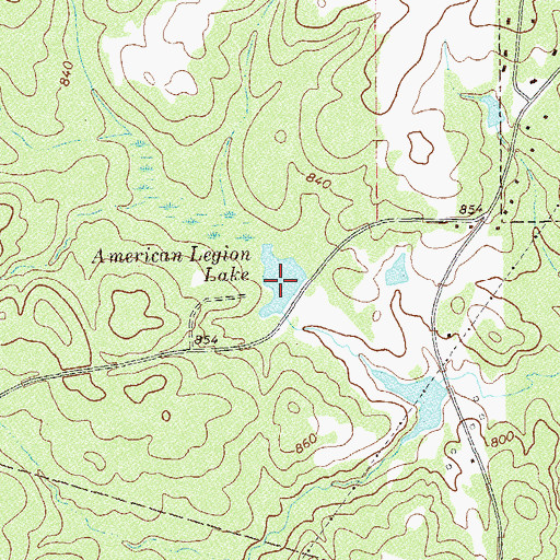 Topographic Map of American Legion Lake, GA