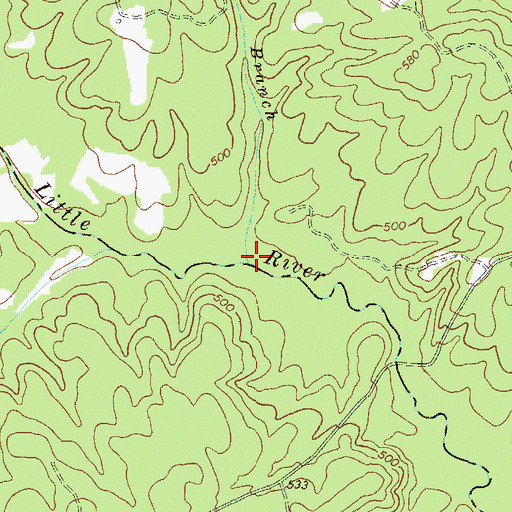 Topographic Map of Andrew Branch, GA