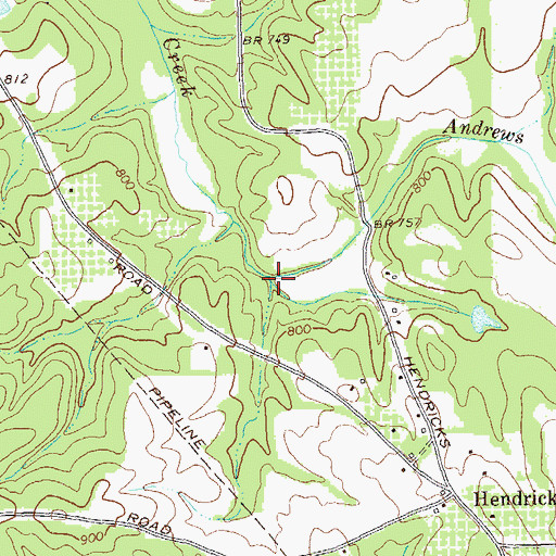 Topographic Map of Andrews Branch, GA