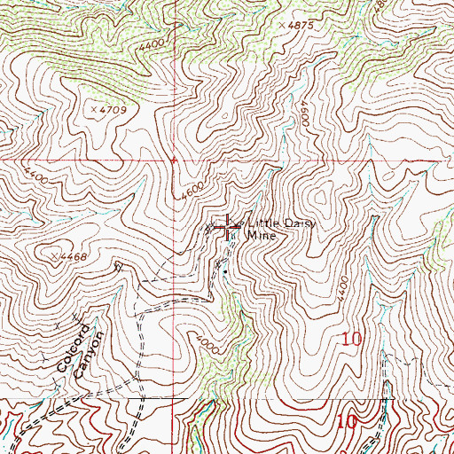 Topographic Map of Little Daisy Mine, AZ