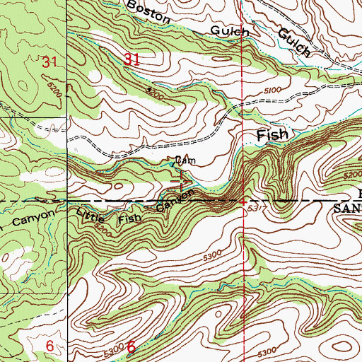 Topographic Map of Little Fish Canyon, AZ