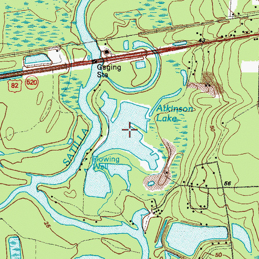 Topographic Map of Atkinson Lake, GA