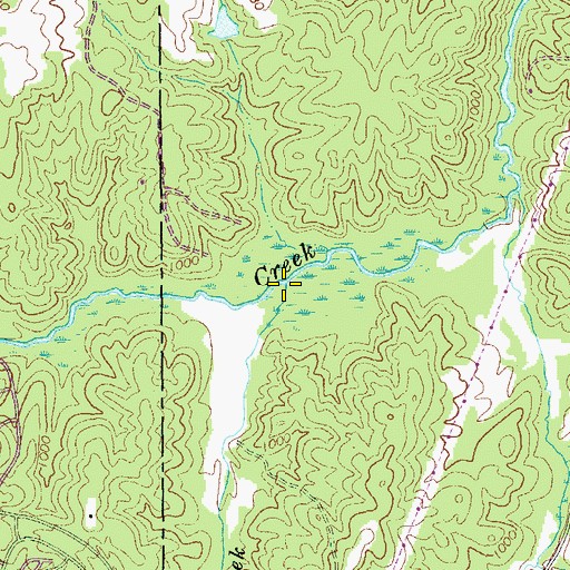 Topographic Map of Ayer Creek, GA