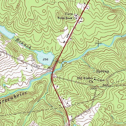 Topographic Map of Bailey Branch, GA