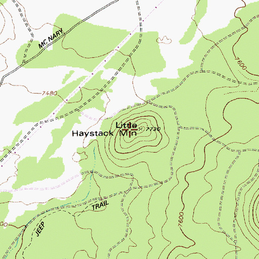 Topographic Map of Little Haystack Mountain, AZ