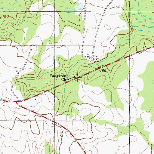 Topographic Map of Bargeron Church, GA