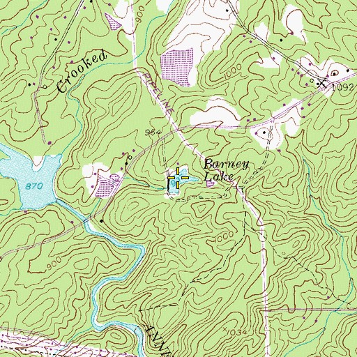 Topographic Map of Barney Lake, GA