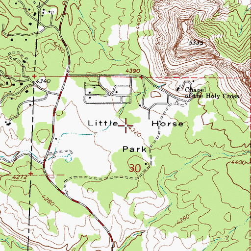 Topographic Map of Little Horse Park, AZ