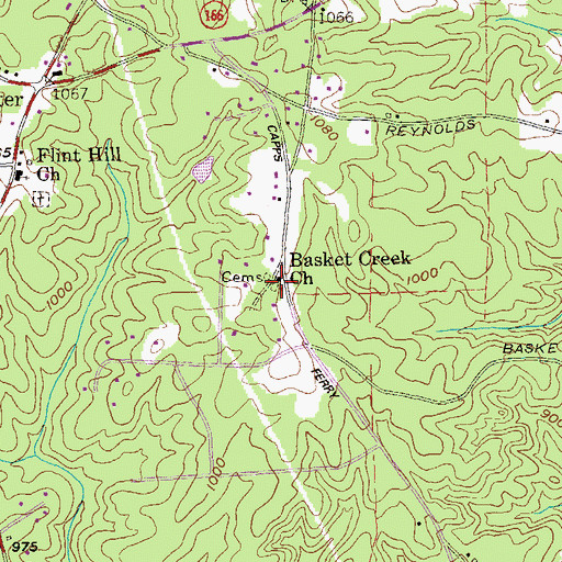 Topographic Map of Basket Creek Church, GA