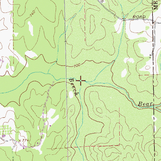 Topographic Map of Bear Creek, GA