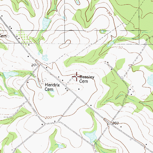 Topographic Map of Beasley Cemetery, GA