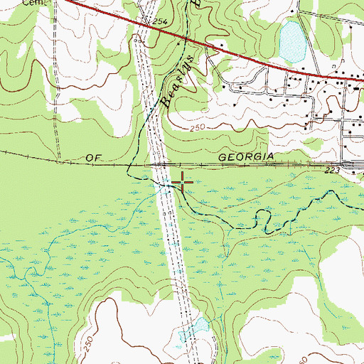 Topographic Map of Beaslys Branch, GA