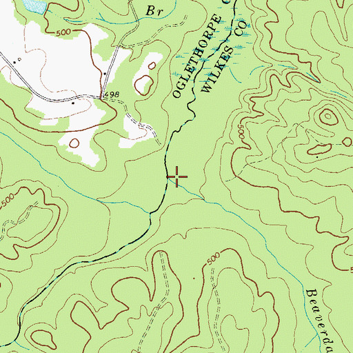 Topographic Map of Beaverdam Creek, GA